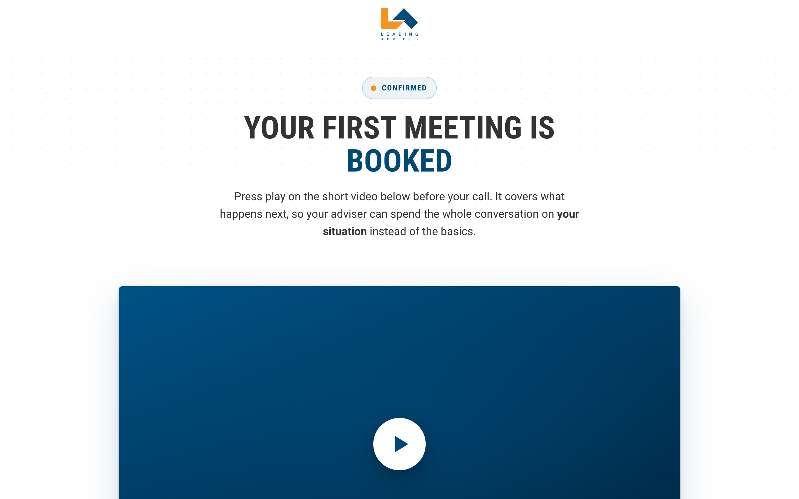 Confirmation page preview